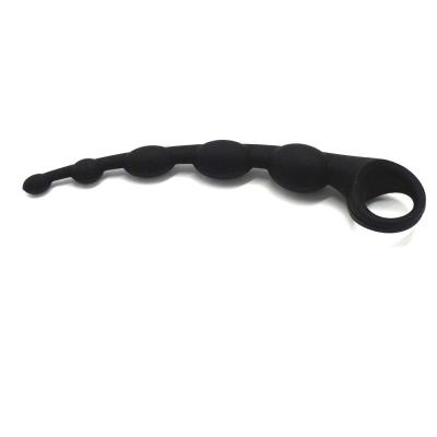 China Unique Seamless Curve Extra Long Silicone Anal Beads Butt Plug Toys for beginner for sale