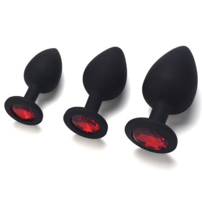 China S M L Silicone Anal Plugs With Round Crystal Jewelry Anal Toys To Improve Lovers Special Sex Experences for sale