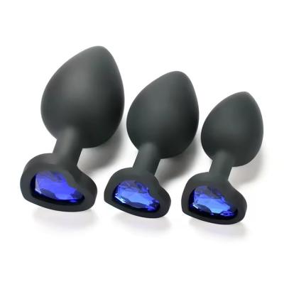 China Smooth Finish Butt Plugs With Heart Crystal Jewelry Anal Toys Kits Diamond Anal Plugs For Sex Games for sale