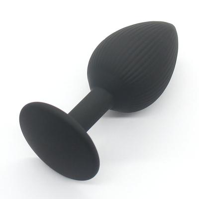 China Solid Button With Lines Pattern Silicone Anal Plugs Anal Toys Inspire New Pleasurement Experience for sale