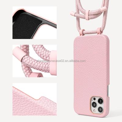 China DIAL Luxury Premium Leather Stamp Detachable Strap Logo PU Phone Case Accurate Positioning For iPhone 12 for sale