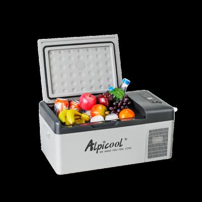 China Alpicool 12V 24V 15L Car Mini Fridges Freezer Mobile Cooler Compressor Cooling Cooling for sale