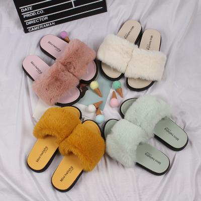 China Fashion trend indoor and outdoor women's shoes, fur and non-slip women's slippers for sale