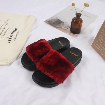 China Fashion trend indoor and outdoor women's shoes, fur and non-slip women's slippers for sale