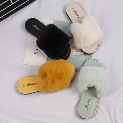 China Fashion trend indoor and outdoor women's shoes, fur and non-slip women's slippers for sale