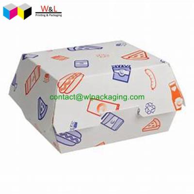 China Recycled Materials Paper Hamburger Box Paper Hamburger Box Hamburger Packaging Box for sale