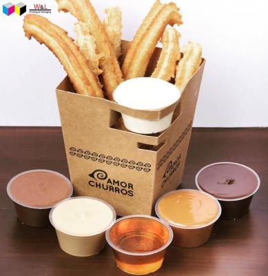 China Recycled Materials Kraft Paper Food Grade Food Box Cone Churros Packaging Box for sale