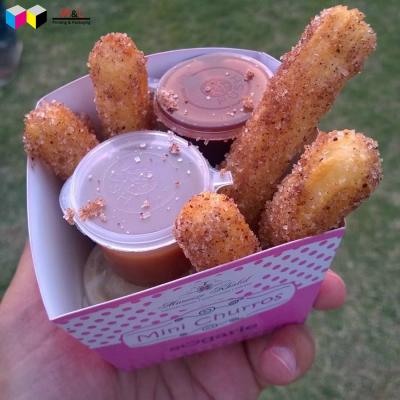 China Recycled materials paper food grade food box cone churros packaging box for sale