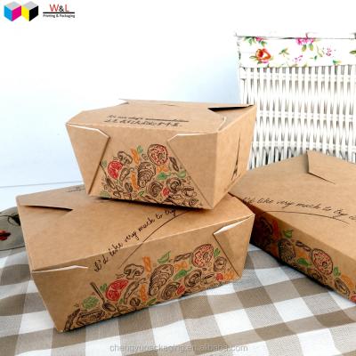 China Recycled Materials Sauce Proof Food Grade Paper Greaseproof Waterproof Lunch Meal Go To Box for sale