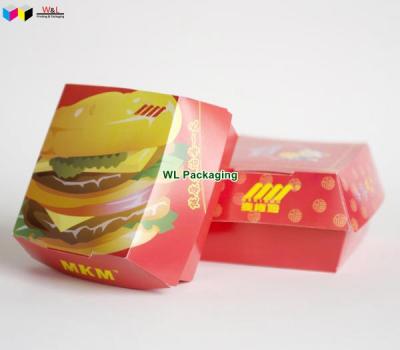 China Recycled Materials Paper Hamburger Box Paper Hamburger Box Hamburger Packaging Box for sale