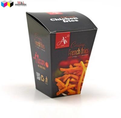 China Recycled Materials Food Grade Paper Cone French Fries Box Holder Container With Customs Logo Printing for sale