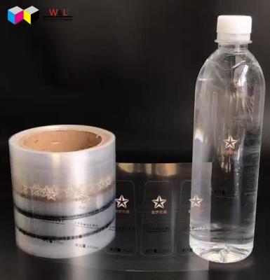 China Waterproof Bopp Black Ink Transparent Gold Hot Cold Stamping Water Bottle Label for sale