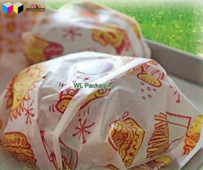 China Food Grade Greaseproof Greaseproof Wrapping Paper With Printing Hamburger Wrapping Paper Hamburger Wrapping Paper for sale