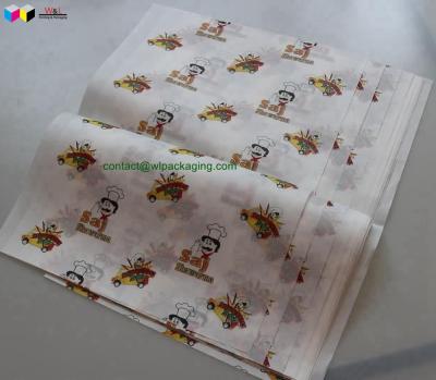 China Food Paper Sandwich French Fries Bakery Greaseproof Printed Baking Paper for sale