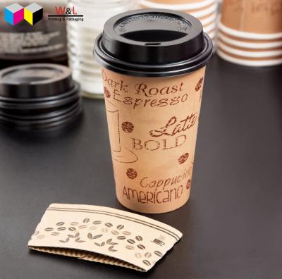 China DOUBLE WALL 8/10/12/16oz Paper Coffee Sleeve With Customized Logo for sale