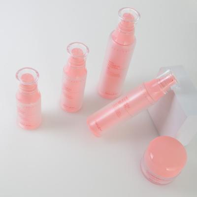 China New Style Factory Direct Selling Pink Skin Care Cream Bottle Packaging Plastic Cosmetic Bottle Cream Bottle Lotion Pump Spray Bottle For Skin Care for sale