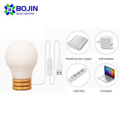 China Modern Light Bulb Shape Silicone USB Charge 1Watt LED Multicolor Atmosphere Night Light 16 Light Colors Remote Control for sale