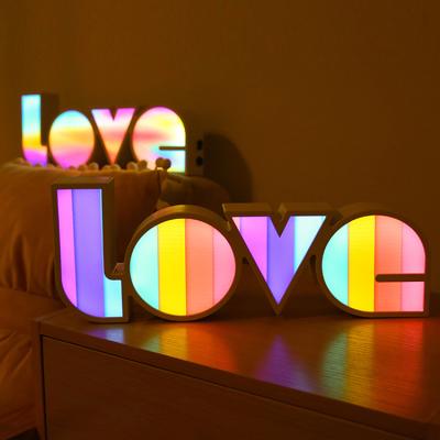 China Modern Fashionable Colorful LED Bedroom Light Indoor Cafe PC Letters 3W Romantic Creative Love Night Light for sale