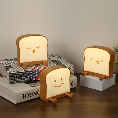 China Pretty New Modern Custom Lamp Kid's Modern Christmas Table Shape Toast Cartoon Toast Living Room Study Decor Night Light for sale