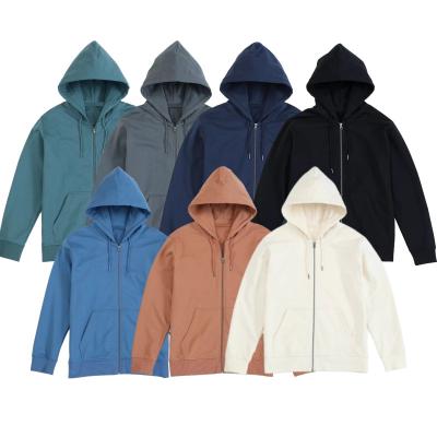 China Anti Shrink Hoodie Mens Solid Color 360g Plus Size Zip Up Premium Hoodies for sale