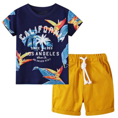 China Wholesale Kids Clothes Boys Summer Anti-pilling Short Pants Set And Printed T-shirt Sets Kids Loungewear Boys Set for sale