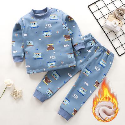 China Autumn Winter New Children Thermal Printing Homewear Pajamas Set Thick Velvet Baby Pijamas Kids for sale