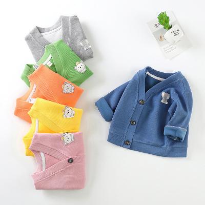 China Anti-pilling Autumn Wholesale Kids Colorful Soft Touching Cotton Cute Baby Knitted Cardigan Sweater For Girls for sale