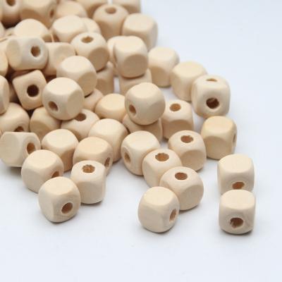 China Yiwu Eco-friendly Factory Wholesale Natural Wood Beads Square Jewelry For Baby Kids DIY Toys Wooden Bead for sale