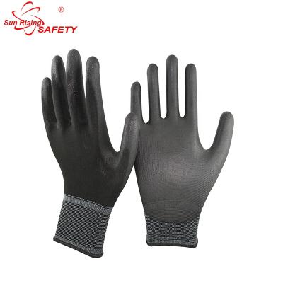 China SRSAFETY 13 Gauge Smooth Liner PU Nylon Knitted Palm Coated Work Gloves for sale