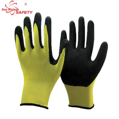 China Abrasion Resistant SRSAFETY 13G Knitted Nylon Coated Super Nitrile Gloves, Sandy Finish for sale