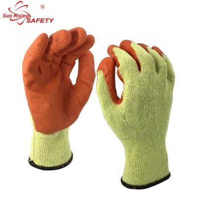 China Ply Finish SRSAFETY 10g Polyester and Cotton Liner Palm Coated Ply Latex Construction Glove for sale