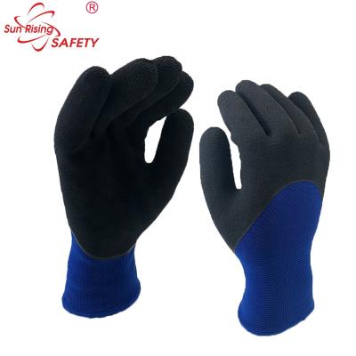 China Acrylic latex foam SRSAFETY liner inside with 13 gauge nylon shell for cold weather latex winter work gloves | Strong, flexible handle for sale