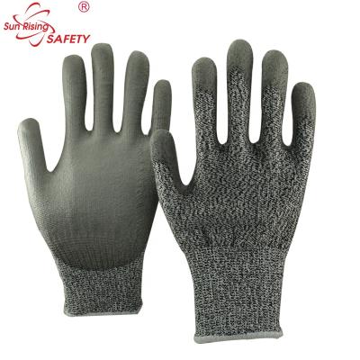 China Industry / Glass Industry SRSAFETY Cut Cut Level 3 Workers Used Gloves PU Coated Gloves for sale