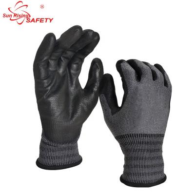 China SRSAFETY Industry Standard ANSI A4 Cut PU Cut Coated Cut Resistant Protection Gloves for sale