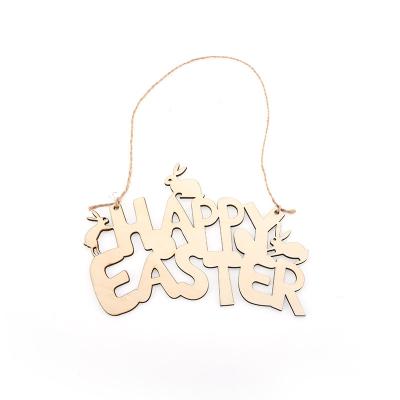 China Simply Manufacturers Supply Small Wooden Alphabet Rabbit Easter Products Hanging Decorations for sale