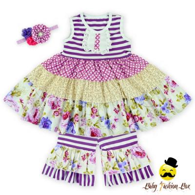 China Breathable Toddler Easter Floral Top Dress Outfit Girls Clothing Boutique Children's Clothing Spring And Summer for sale