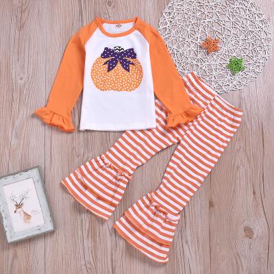 China 2020 casual babies fall winter outfits kids turkey design thanksgiving day clothing set girls boutique for sale