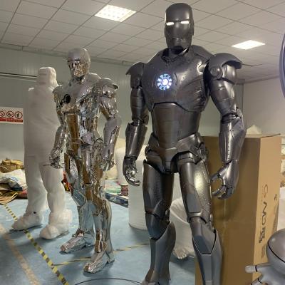 China China Movie Fiberglass Iron Man Life Size Statue In Famous Brand 43 Resin Sculpture Figure With Led Light for sale