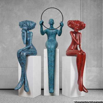 China Modern Minimalist Art Decoration Standing Led Floor Lamp Designer ECOJAS Resin Sculpture Hotel Modern Decorative Nordic Corner Floor Light for sale