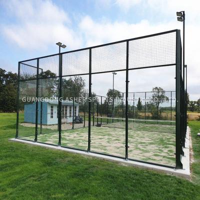 China Weatherproof Padel Tennis Single Court LED Lighting Panoramic for sale