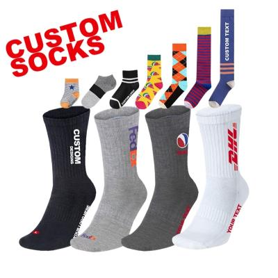 China JKL-1 QUICK DRY Mens Crew Embroidered Design Calcetines Embroidered Custom Logo Cotton Sport Athletic Socks for sale