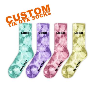 China QUICK DRY Colorful Dye Women's Cotton Tie Socks Custom Logo Design Tie Dye Sports Socks For Women for sale