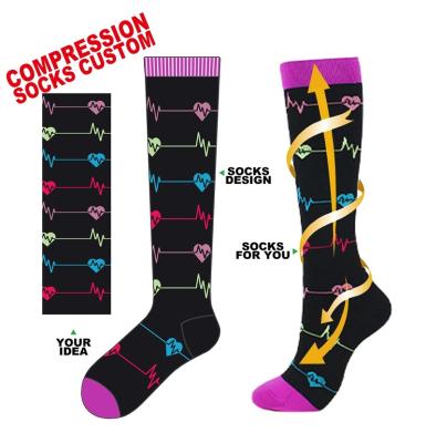 China QUICK DRY High Quality OEM Custom Design Nurse Compression Socks Custom Logo for sale