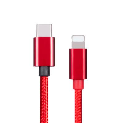 China General 1M 2M Red Nylon Braided Usb 2.0 Fast Charging Data Cable Light Up Cable For Iphone 12 13 pro for sale