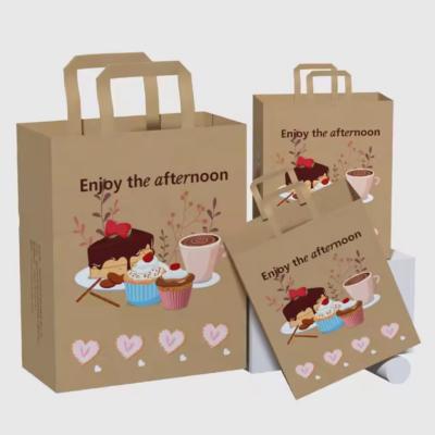 China Custom Logo European Style Tote Gift Paper Bag With Handle Paper Food Shopping Bags Luxury for sale