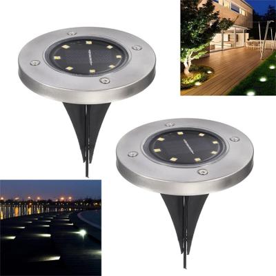 China Outdoor Garden 8 LED Pathway Lamp Waterproof Solar Buried Led Underground Light Solar Buried Lights for sale