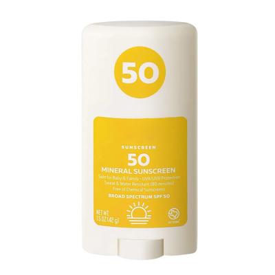 China Sunscreen Private Label Organic Mini-Stick Packaging Glow SPF 50 Sunblock Moisturizing Face And Body Clear Sunscreen Stick for sale