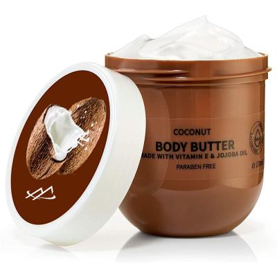 China Moisturizer Private Label Natural Organic Lightening Body Cream Vegan Shea Butter Coconut Oil Whipped Body Butter for sale