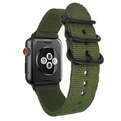 China Breathable Breathable Wrist Strap Metal Buckle Metal Wristbands Sport Nylon Band For Apple Watch Band for sale