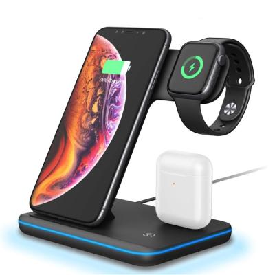 China 3in1 Fast Charging Station Universal Wireless Charging 3 in 1 Wireless Charger z5 for Apple iPhone Watch Airpods for sale